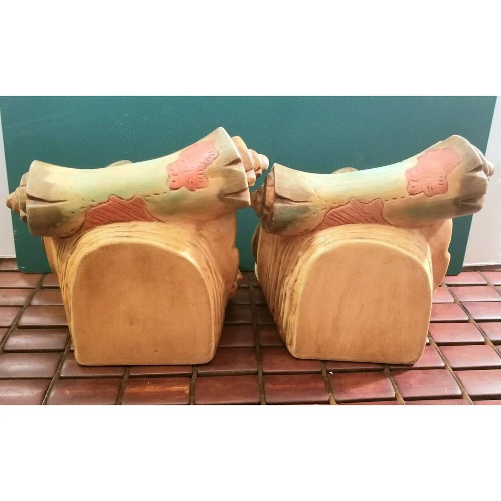 Vintage Midcentury Nautical Hispaniola Bookends Ceramic Universal Statuary Co.